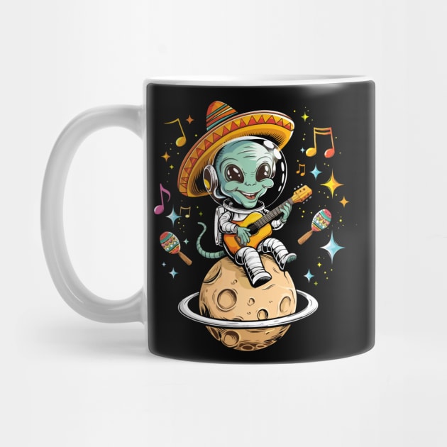 Cinco de Mayo Astronaut alien Festive Space Mexican tee by ism's Store